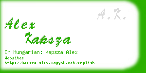 alex kapsza business card